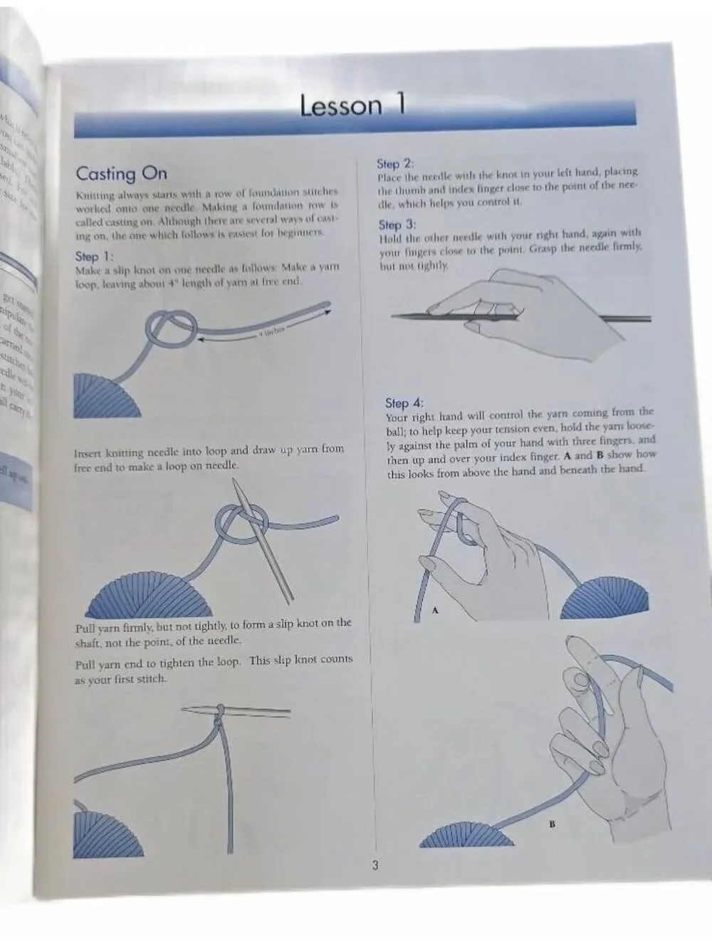 Learn to Knit in Just One Day by Jean Leinhauser - Knitting Instruction Book